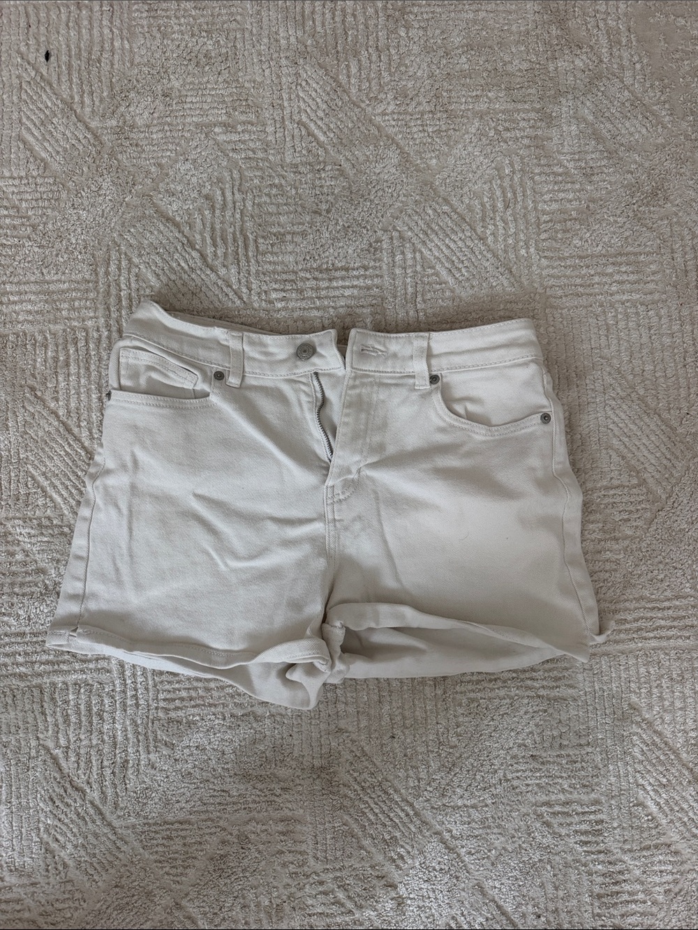 Joe Fresh Cream Denim Shorts - Classic Five-Pocket Style